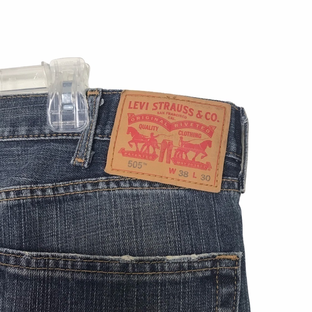 Levis 505 Straight Leg Denim Jeans 38x30 - Picture 8 of 11